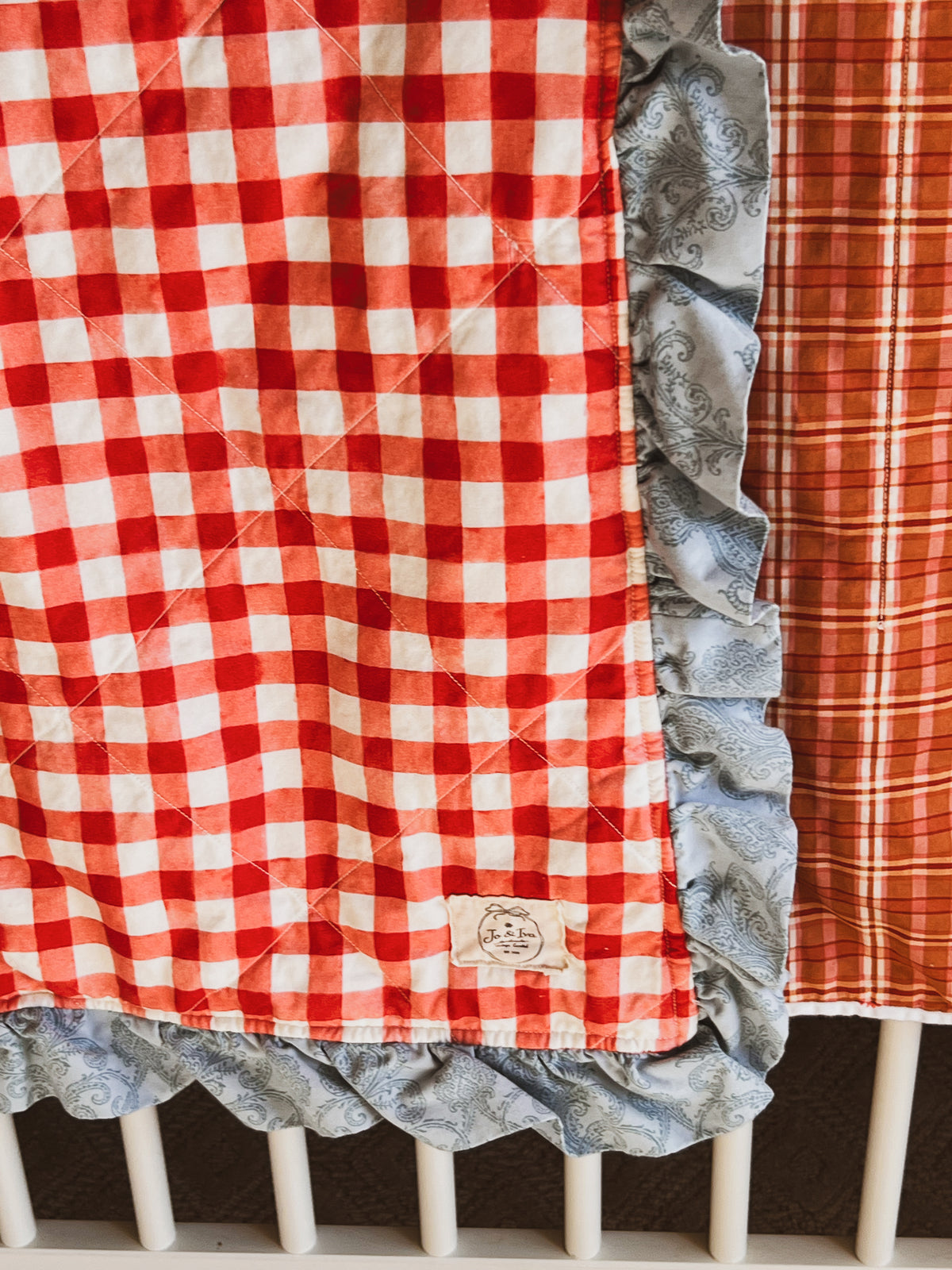 Bluebell Picnic Ruffle Heirloom Baby Quilt