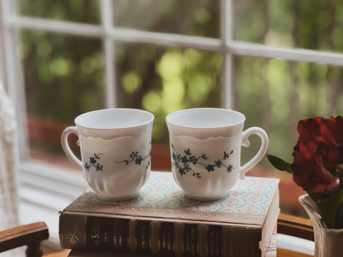 Blue Forget-Me-Not Cups Set of 2
