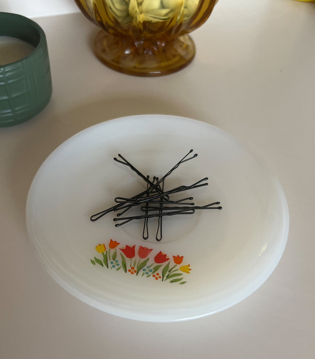 Vintage Fire King Milk Glass Anchor Hocking Magnetic Pin Plate