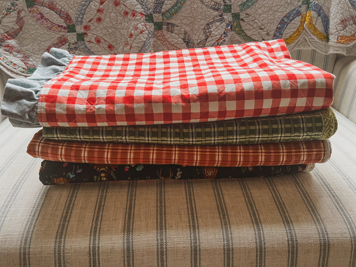 Bluebell Picnic Ruffle Heirloom Baby Quilt